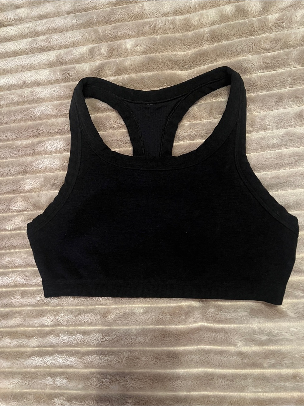 Vuori Black Racerback Cotton Blend sports bra. Small